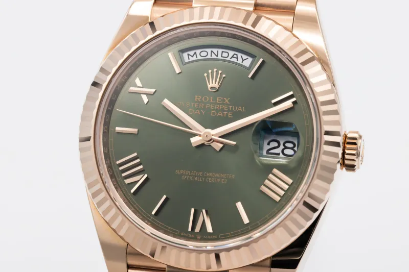 Rolex Day-Date 40mm 'Olive' 18ct Rose Gold Presidential 228235 2022