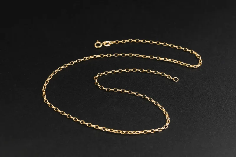 9ct Yellow Gold Anchor Link Chain 18" 1.5g