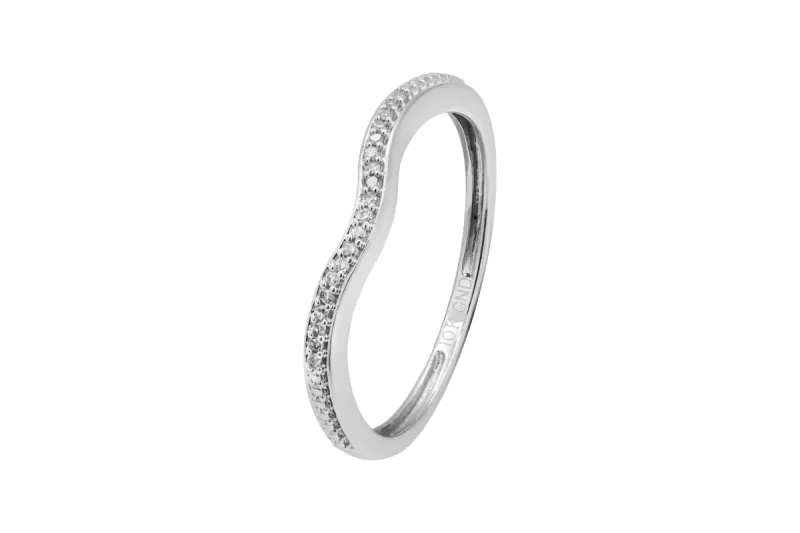 9ct White Gold Diamond Eternity Band 0.10ct