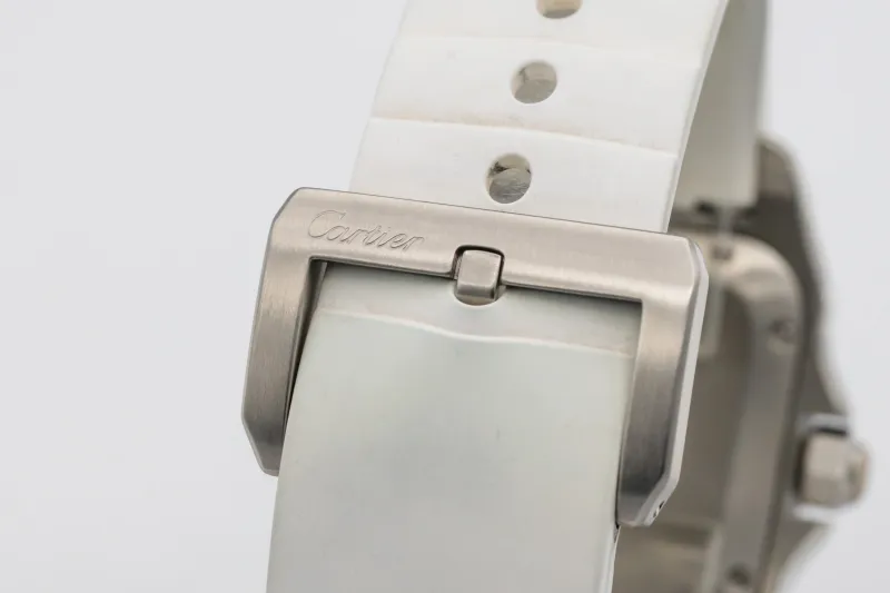 Cartier Santos 100 Midi 33mm White Rubber 2878 Circa 2010