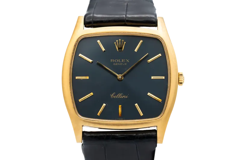 Rolex Cellini 31mm 18ct Yellow Gold Black Leather 3805 1984
