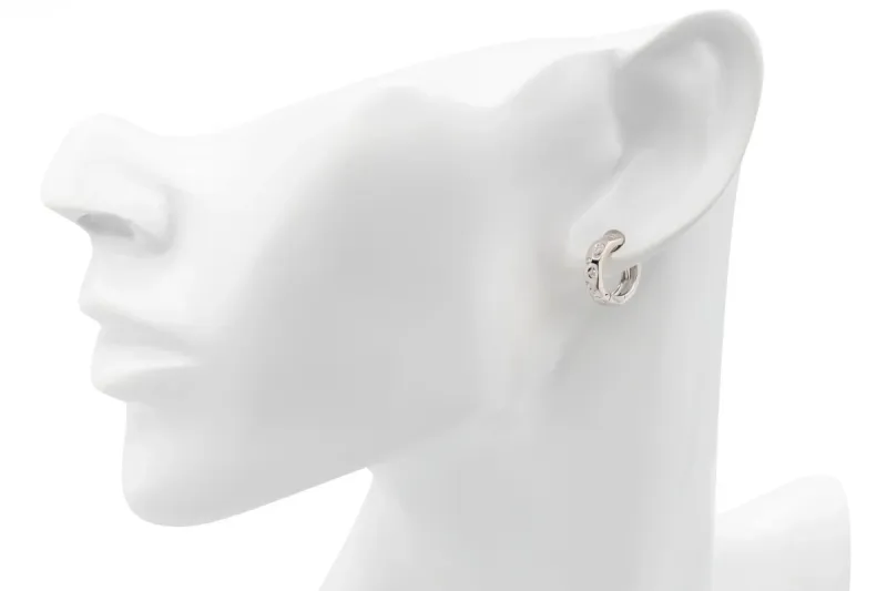 18ct White Gold Diamond Huggie Hoop Earrings 0.24ct