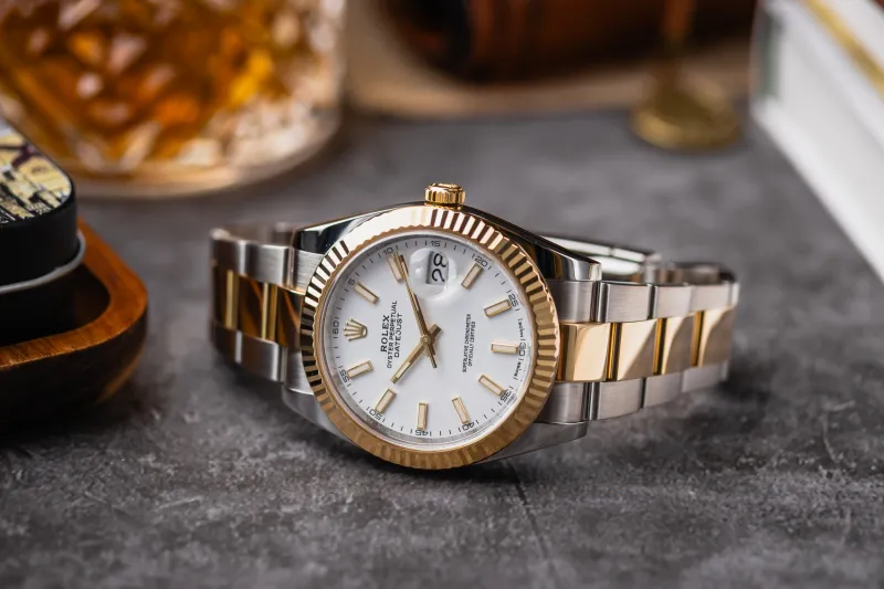 Rolex DateJust 41mm Steel & 18ct Yellow Gold White Oyster 126333 2017