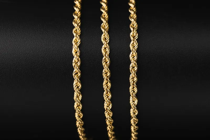 18ct Yellow Gold Rope Chain 18" 4g