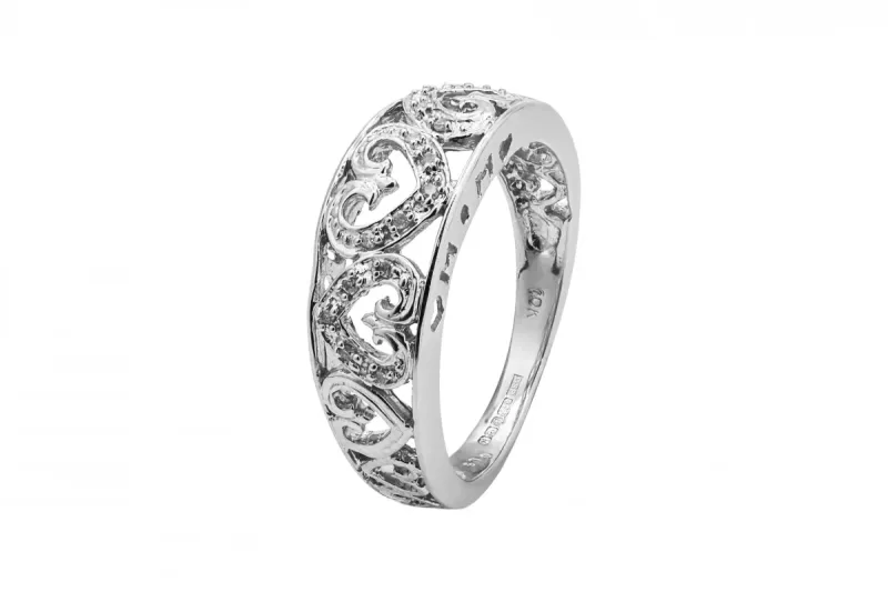 9ct White Gold Diamond Ring 0.05cts