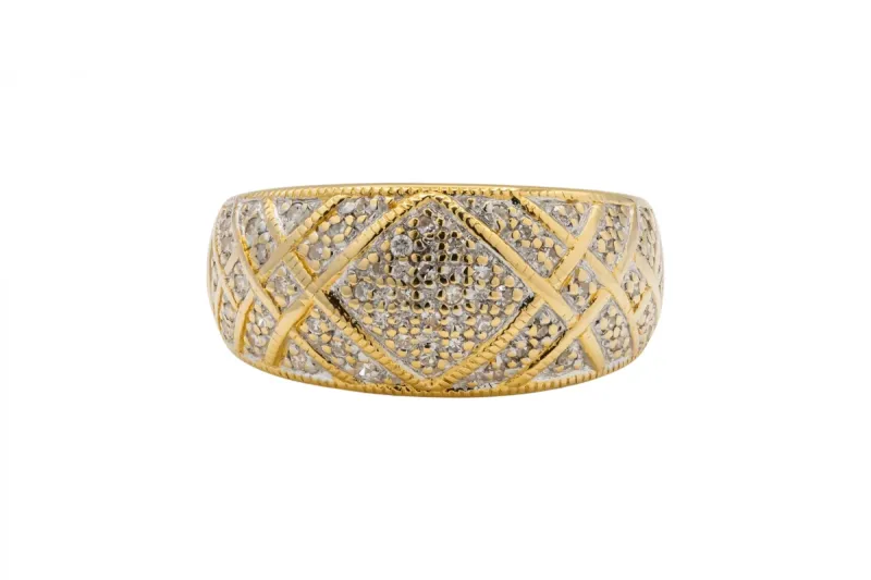 18ct Yellow Gold Art Deco Diamond Ring 0.10ct 6.1g