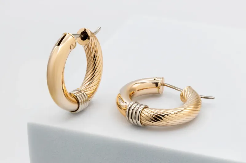 9ct Yellow Gold Hoop Earrings  5.1g