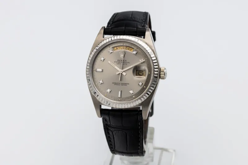 Rolex Day-Date 36mm Black Leather 18ct White Gold 1803 - 1974