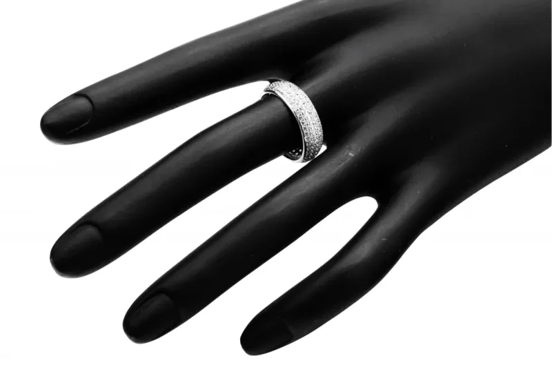 9ct White Gold Cubic Zirconia Eternity Wedding Band 3g
