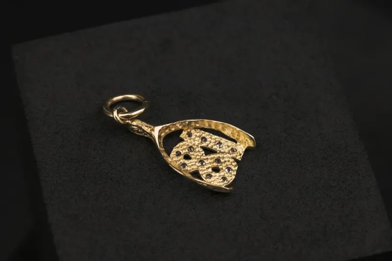 9ct Yellow Gold Cubic Zirconia 18 Wishbone Pendant 1.4g