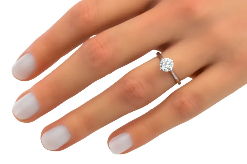 Platinum Brilliant Cut Diamond Solitaire Engagement Ring 0.72ct GIA Certified