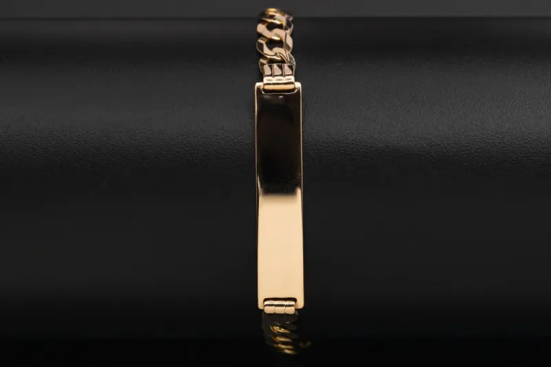 9ct Yellow Gold ID Curb  Bracelet 6.8g
