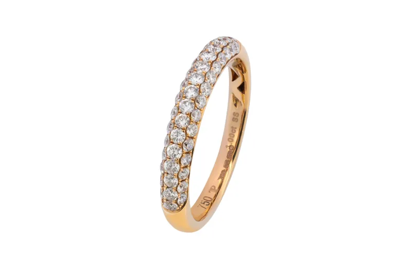 18ct Rose Gold Round Brilliant Diamond Half Eternity Ring 1.00ct