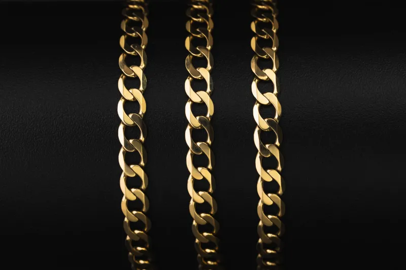 9ct Yellow Gold Flat Curb Chain 18" 5mm 10.6g