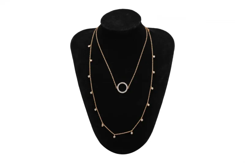 9ct Rose Gold Diamond Necklace 4.3g