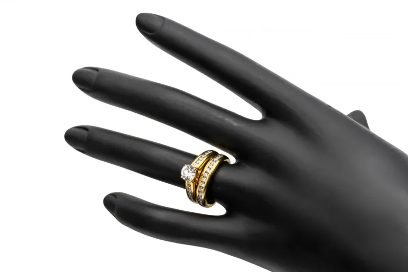 18ct Yellow Gold Engagement Ring  & Band Set 1.60ct GIA Cert