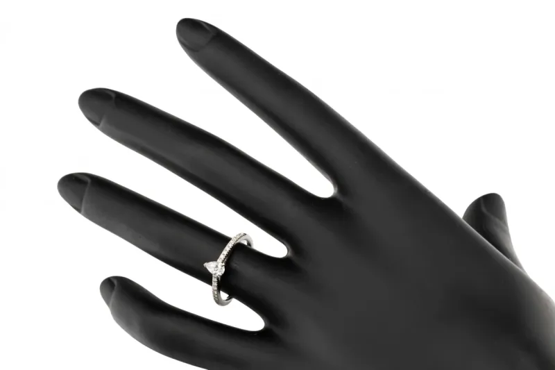 18ct White Gold Pear Shape Diamond Engagement Ring 0.43ct