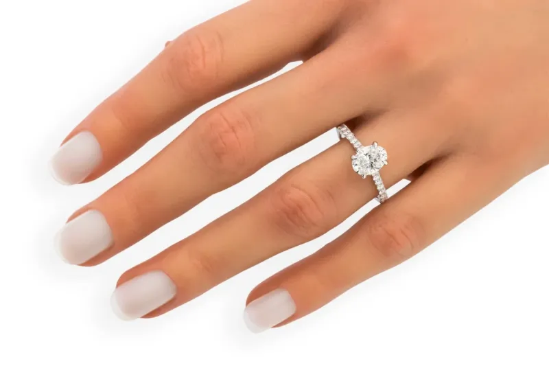 18ct White Gold Oval Lab Diamond Engagement Ring 1.04ct IGI Certified