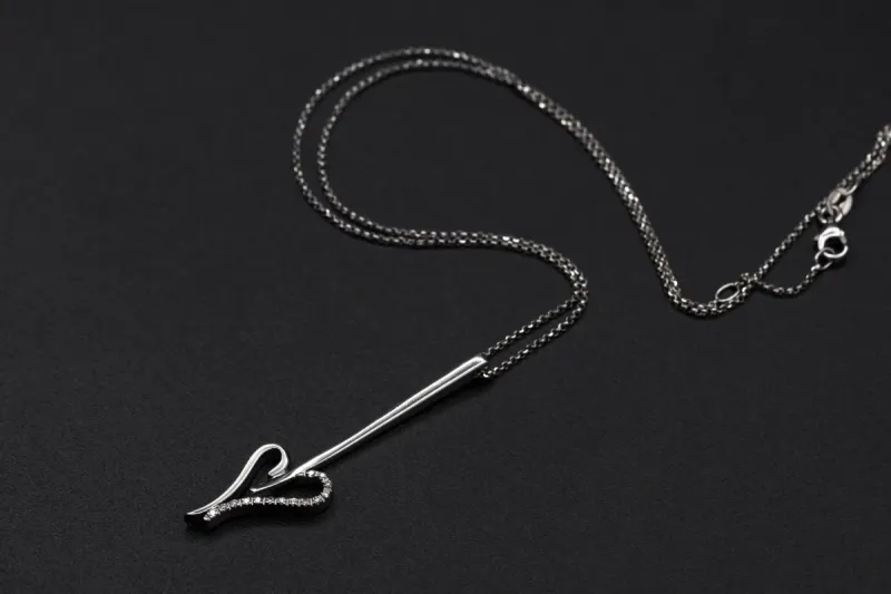 18ct White Gold Diamond Heart Pendant Necklace 0.14ct