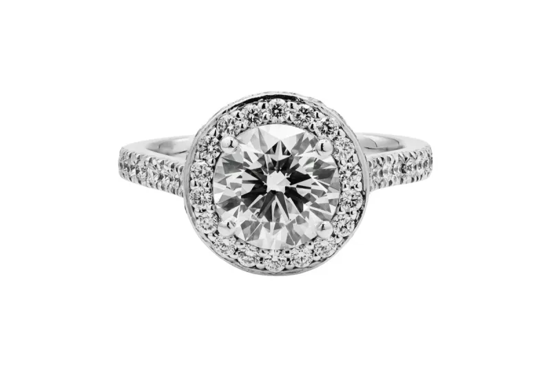 Platinum Halo Diamond Engagement Ring 2.48ct GIA Certified G SI1