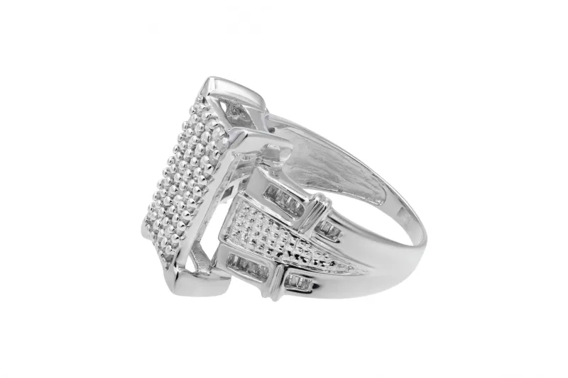 9ct White Gold Diamond Mens Ring 0.50ct 7.4g