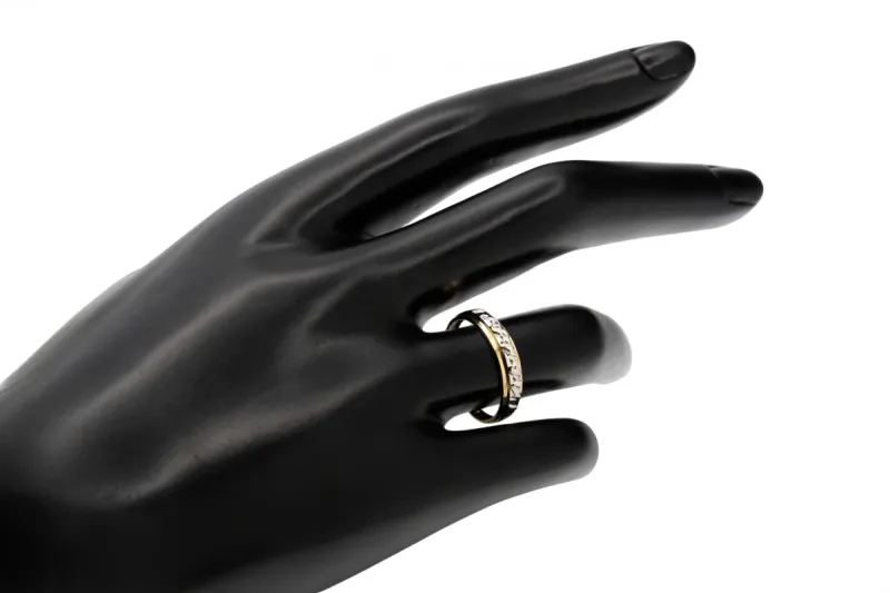 9ct Yellow & White Gold Detailing Ring 1.5g