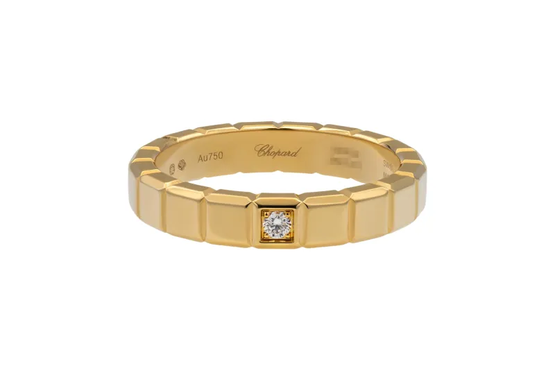 Chopard Ice Cube Ring 18ct Yellow Gold & Diamond 0.03ct Size R