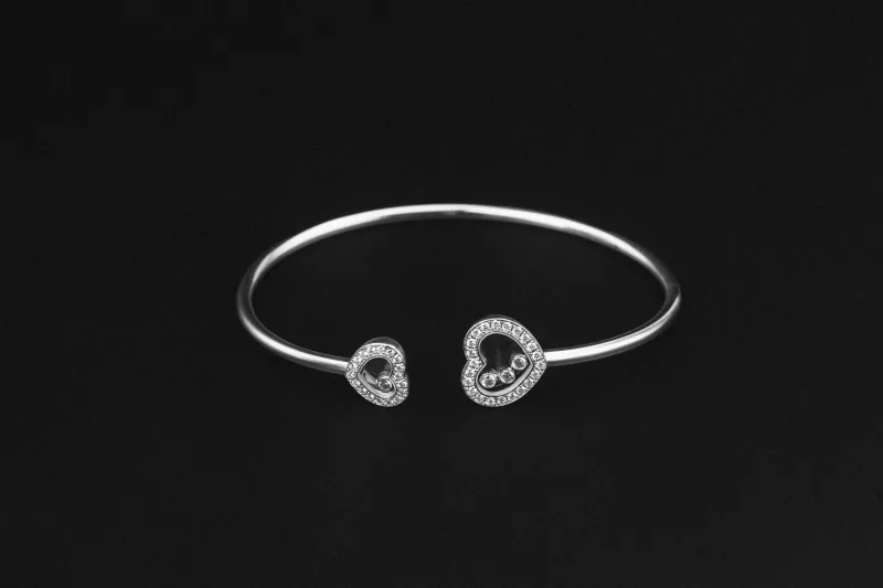 Chopard Happy Hearts 18ct White Gold Diamond Bangle 0.54ct Medium 14.1g