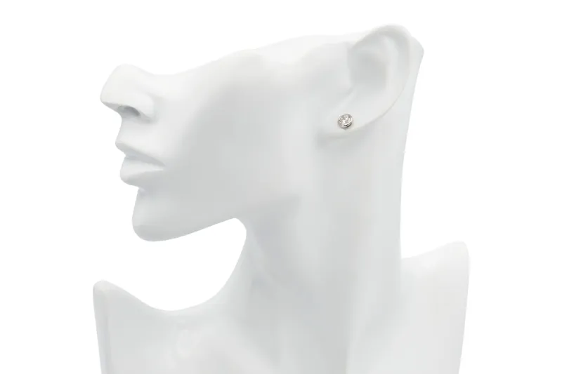 Sterling Silver Lab Grown Brilliant Cut Diamond Stud Earrings 1.12ct