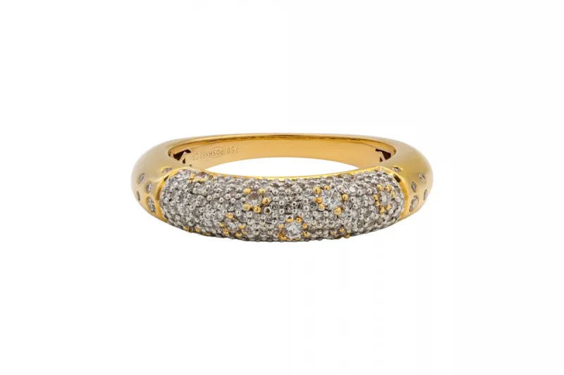 18ct Yellow Gold Scattered Diamond Ring 0.51ct