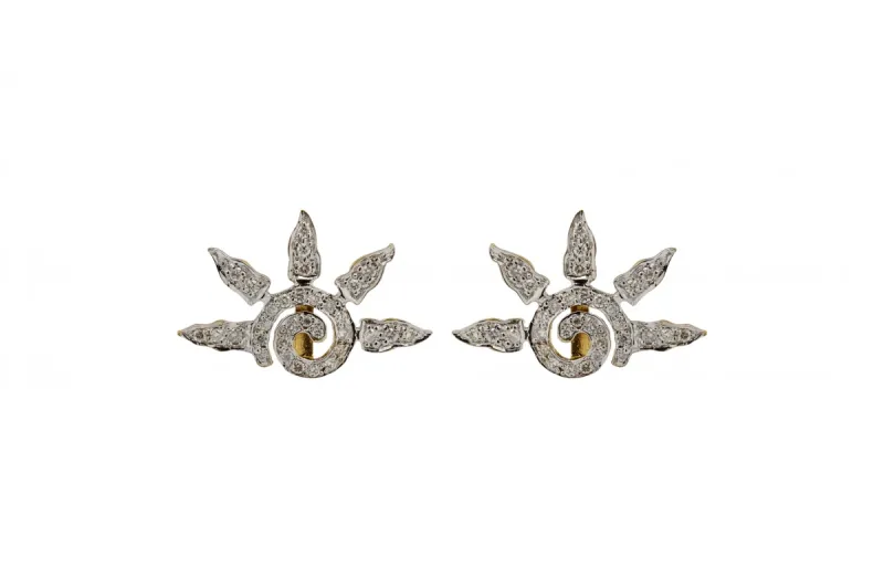 9ct Yellow Gold Diamond Sunshine Stud Earrings  2.3g