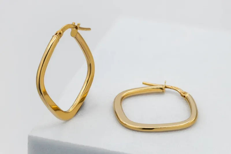 9ct Yellow Gold Hoop Earrings 1.3g