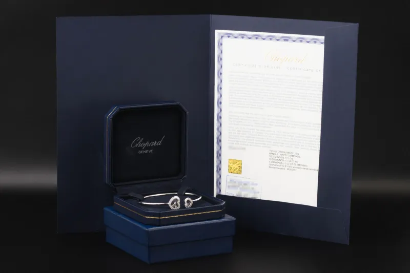 Chopard Happy Hearts 18ct White Gold Diamond Bangle 0.54ct Medium 14.1g