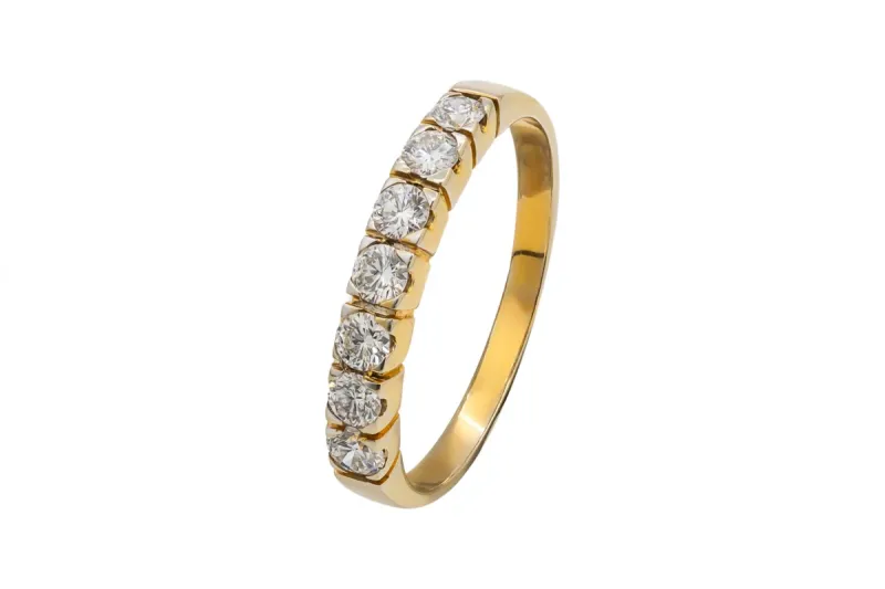 18ct Yellow Gold 7 Diamond Ring 0.50ct