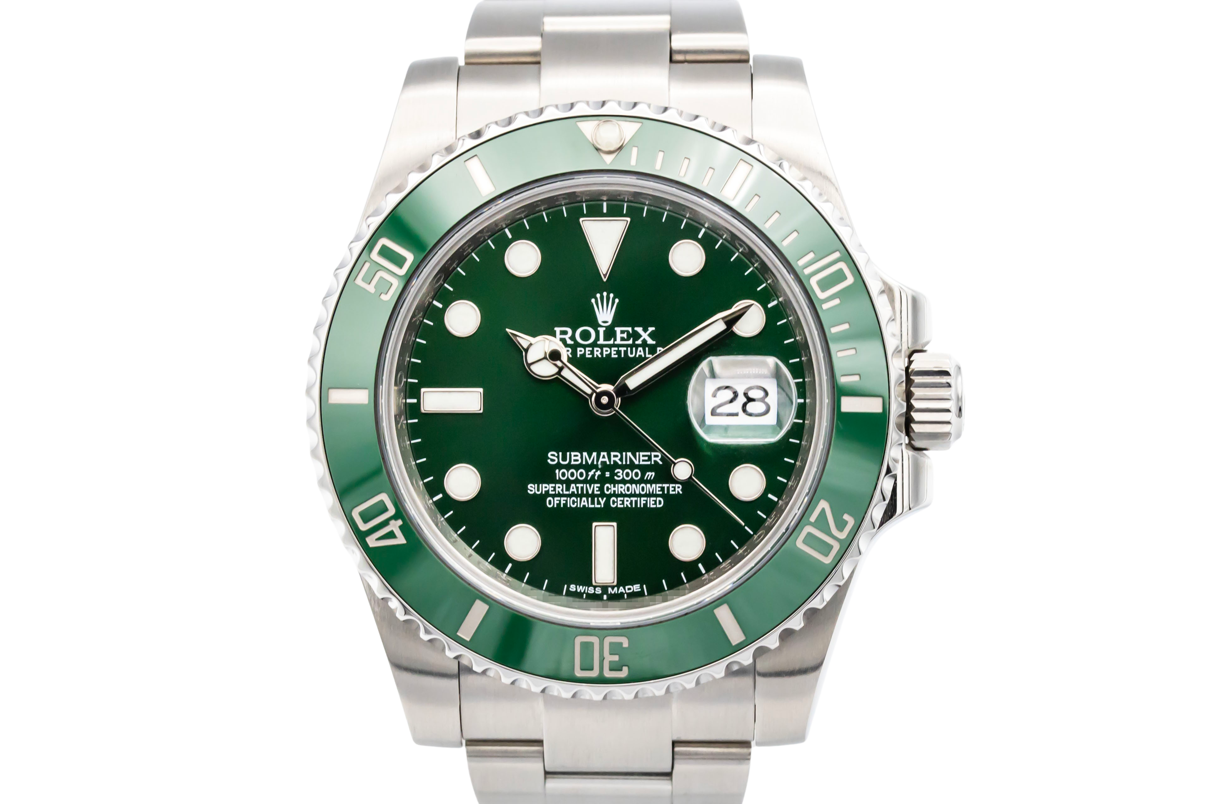 Rolex Submariner Date 40mm 'Hulk' Stainless Steel Oyster 116610LV 2014