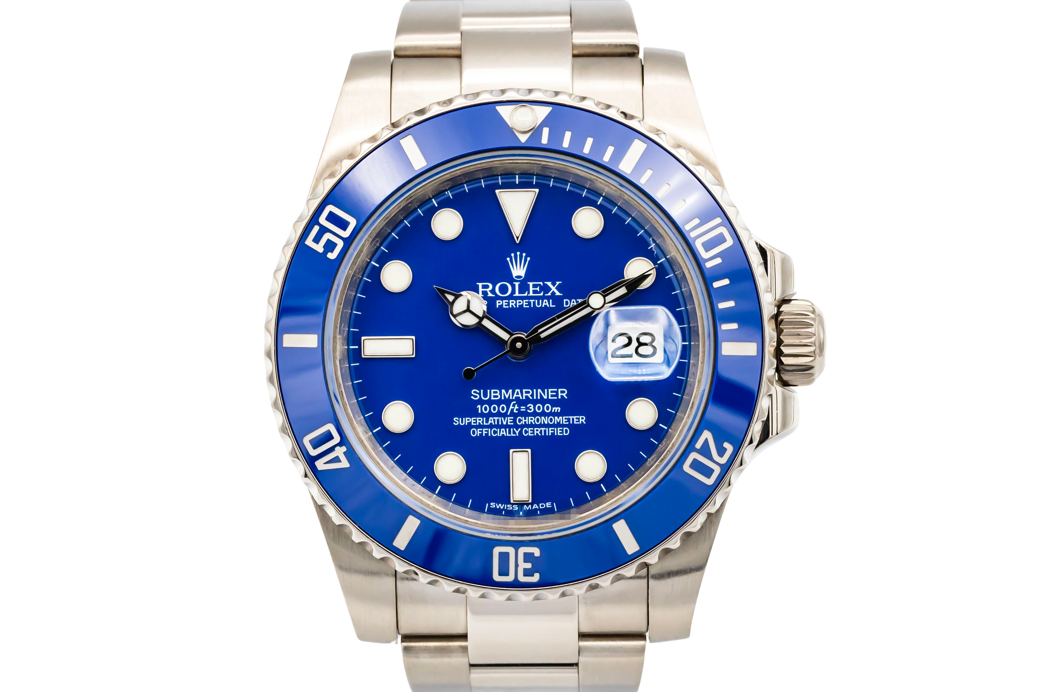 Rolex Submariner Date 40mm 'Smurf' 18ct White Gold Oyster 116619LB 2012