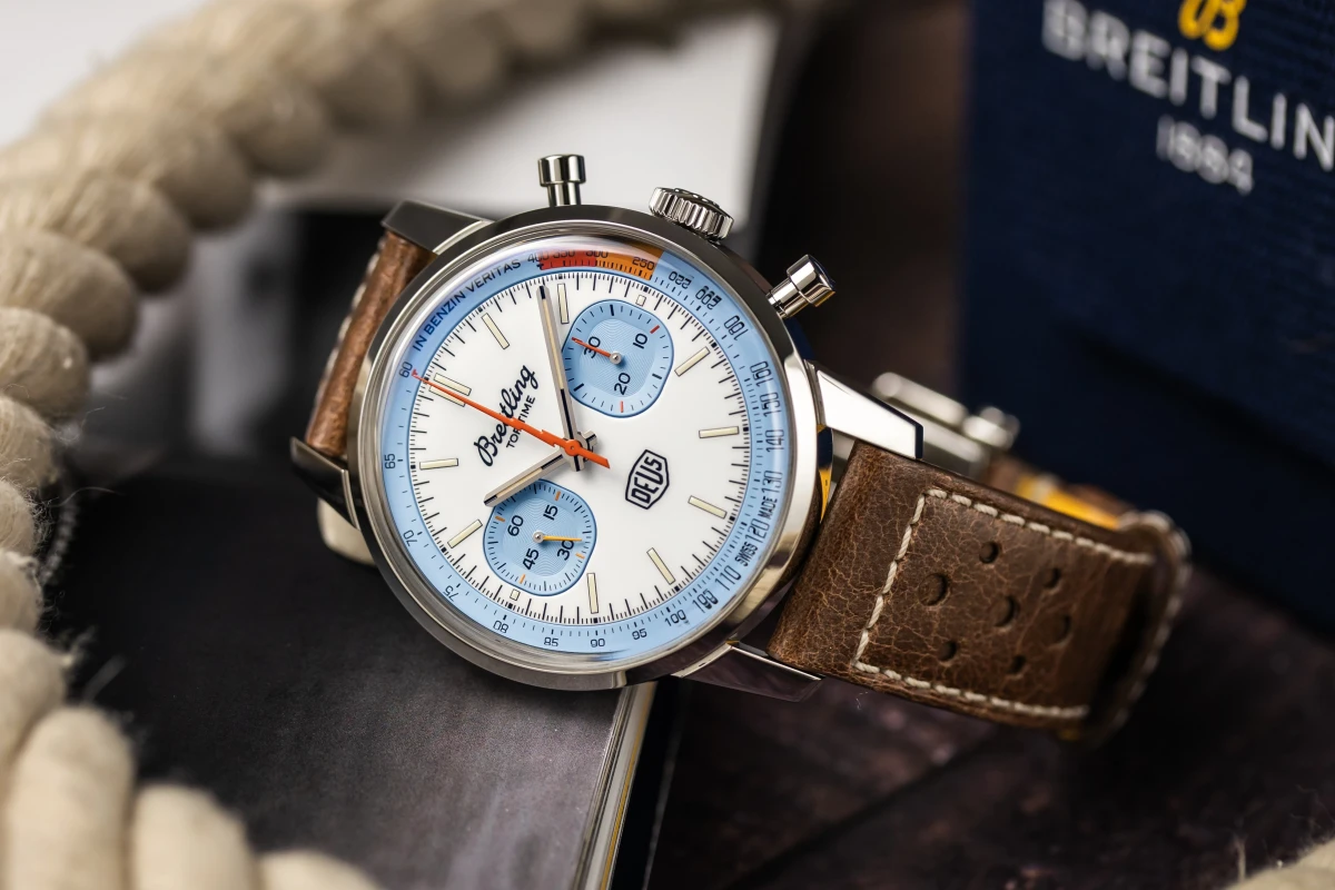 Breitling Top Time Deus 41mm Stainless Steel Brown Leather A23311