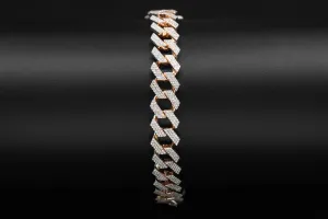 9ct Rose Gold Diamond Cuban Bracelet 4.31ct