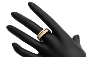 9ct Yellow Gold Cubic Zirconia Mens Ring 4.6g