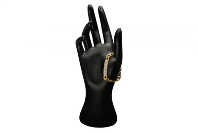 9ct Yellow Gold Cubic Zirconia  ID Children's Bracelet 9.4g