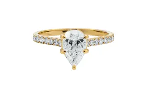 18ct Yellow Gold Lab Diamond Pear Shape Engagement Ring  1.03ct IGI Certified