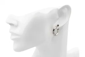 9ct White Gold Knife Edge Hoop Earrings  1.5g