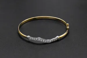 9ct Yellow Gold Cubic Zirconia  Baby Bangle 3.1g