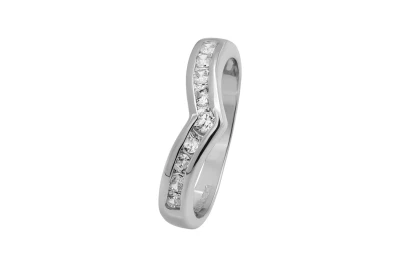 14ct White Gold Channel Set Wedding Band 0.30ct 2.8g