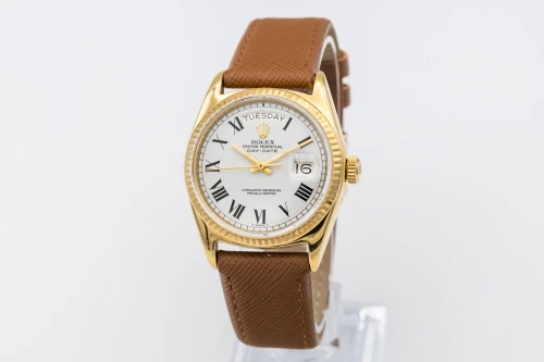 Rolex Day-Date 36mm 18ct Yellow Gold Brown Leather 1803 1974