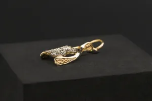 9ct Yellow Gold Cubic Zirconia 18 Wishbone Pendant 1.4g