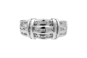 14ct White Gold Diamond Baguette Channel Set Ring 0.50ct 4.8g