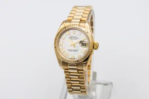 Rolex Lady DateJust 26mm 18ct Yellow Gold Presidential 179178 2001