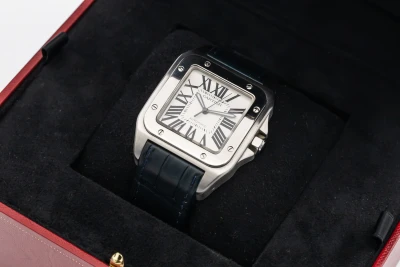 Cartier Santos 100 41mm Black Leather W20073X8 2012