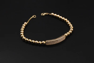 9ct Rose Gold Cubic Zirconia Bracelet 9g